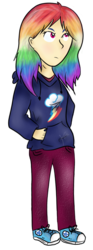 Size: 353x949 | Tagged: safe, artist:kristysk, rainbow dash, human, g4, clothes, converse, female, humanized, shoes, solo