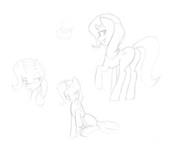 Size: 1280x1081 | Tagged: safe, artist:rubbermage, trixie, pony, unicorn, g4, female, lineart, mare, sketch, solo, traditional art