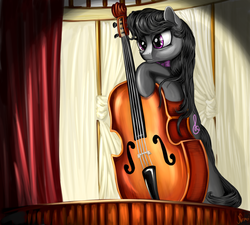Size: 3000x2700 | Tagged: safe, artist:nemo2d, octavia melody, earth pony, pony, g4, bipedal, cello, female, high res, musical instrument, solo, stage