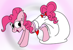 Size: 1200x827 | Tagged: safe, artist:crinkleponipone, pinkie pie, g4, diaper, female, impossibly large diaper, non-baby in diaper, poofy diaper, solo