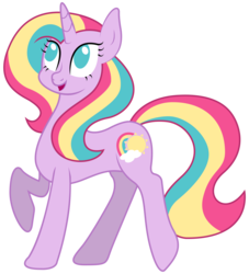 Size: 3104x3412 | Tagged: safe, artist:frenchifries, baby rainribbon, pony, unicorn, g1, g4, cute, female, g1 to g4, generation leap, high res, mare, no pupils, older, older baby rainribbon, rainbow baby ponies, rainribbondorable, simple background, solo, transparent background