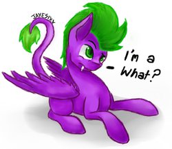 Size: 959x833 | Tagged: safe, artist:jayesixx, spike, g4, leonine tail, male, ponified, ponified spike, solo
