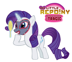 Size: 719x615 | Tagged: safe, artist:bgkyouhen, rarity, g4, crossover, female, magic, mask, mirror, repo! the genetic opera, solo
