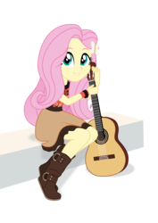 Size: 3307x4677 | Tagged: safe, artist:skycatcherequestria, fluttershy, equestria girls, g4, acoustic guitar, alternate universe, bracelet, female, guitar, musical instrument, solo