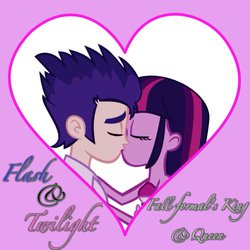 Size: 894x894 | Tagged: safe, flash sentry, twilight sparkle, equestria girls, g4, female, kissing, male, ship:flashlight, shipping, straight, twilight sparkle (alicorn)