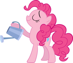 Size: 6000x5209 | Tagged: safe, artist:slb94, pinkie pie, g4, absurd resolution, simple background, transparent background, vector, watering can