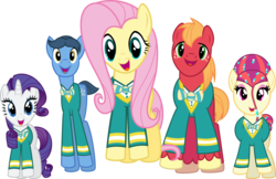 Size: 6191x4000 | Tagged: safe, artist:jeatz-axl, big macintosh, fluttershy, rarity, toe-tapper, torch song, earth pony, pony, g4, male, ponytones, simple background, stallion, transparent background, vector
