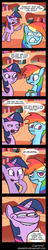 Size: 400x2100 | Tagged: safe, artist:braindps, daring do, rainbow dash, twilight sparkle, g4, read it and weep, book, comic, freckles, just one bite, realization, shifty eyes, smug, smuglight sparkle, spongebob squarepants, you like krabby patties don't you squidward?