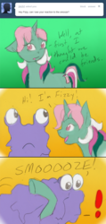 Size: 500x1054 | Tagged: safe, artist:kourabiedes, fizzy, the smooze, ask fizzy, g1, ask, comic, female, solo, tumblr