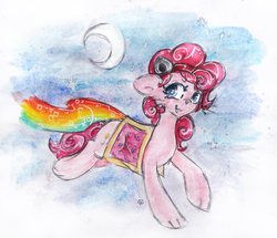 Size: 3450x2966 | Tagged: source needed, useless source url, safe, artist:catseye-view, pinkie pie, g4, clothes, costume, female, high res, nightmare night, nyan cat, solo, traditional art