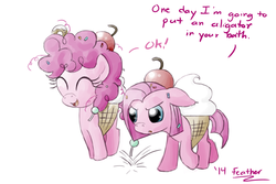 Size: 1200x800 | Tagged: safe, artist:feather, pinkie pie, g4, clothes, costume, duality, filly, nightmare night, pinkamena diane pie