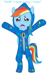 Size: 1742x2687 | Tagged: safe, artist:spellboundcanvas, rainbow dash, g4, crying, footed sleeper, sad