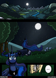 Size: 1950x2700 | Tagged: safe, artist:dracojayproduct, princess celestia, princess luna, comic:lunar isolation, g4, comic, female, solo