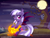 Size: 1280x981 | Tagged: dead source, safe, artist:spookyle, oc, oc only, oc:night sonata, bat pony, pony, halloween, holiday, jack-o-lantern, moon, night, nightmare night, pumpkin