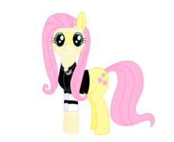 Size: 987x810 | Tagged: safe, artist:akhenaten23, fluttershy, g4, clothes, crossover, fallout: new vegas, joshua graham