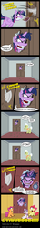 Size: 685x3854 | Tagged: safe, artist:niban-destikim, apple bloom, granny smith, scootaloo, sweetie belle, twilight sparkle, alicorn, pony, axe, comic, cutie mark crusaders, d'oh, david letterman, female, here's johnny, insanity, mare, parody, parody of a parody, reference, simpsons did it, slasher smile, stopwatch, the shining, the shinning, the simpsons, treehouse of horror, twilight snapple, twilight sparkle (alicorn), twilighting
