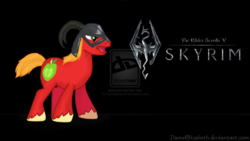 Size: 1600x900 | Tagged: safe, artist:dameelizabeth, big macintosh, earth pony, pony, g4, crossover, male, skyrim, stallion, the elder scrolls