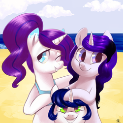 Size: 4000x4000 | Tagged: safe, artist:comikazia, oc, oc only, beach, group photo