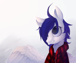 Size: 1700x1400 | Tagged: safe, artist:pfjerk, oc, oc only, pegasus, pony, clothes, flannel, solo