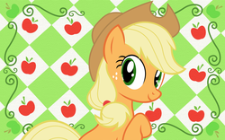 Size: 1680x1050 | Tagged: dead source, safe, artist:estories, applejack, earth pony, pony, g4, female, hat, looking back, mare, solo, vector, wallpaper