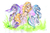 Size: 6272x4121 | Tagged: dead source, safe, artist:alicjaspring, adagio dazzle, aria blaze, sonata dusk, earth pony, pony, unicorn, equestria girls, g4, absurd resolution, earth pony aria blaze, earth pony sonata dusk, equestria girls ponified, female, gem, mare, ponified, siren gem, the dazzlings, traditional art, trio, unicorn adagio dazzle