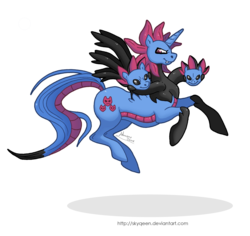 Size: 2648x2500 | Tagged: safe, artist:almairis, hydreigon, multiple heads, pokémon, ponified, ponymon, simple background, solo, three heads, transparent background