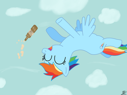 Size: 960x720 | Tagged: safe, artist:iamthemanwithglasses, rainbow dash, g4, female, flying, solo