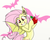 Size: 1024x819 | Tagged: safe, artist:arcuswind, fluttershy, bat pony, pony, g4, apple, cute, ear fluff, fangs, female, flutterbat, grin, race swap, shyabates, shyabetes, smiling, solo