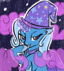 Size: 391x434 | Tagged: safe, artist:tami-kitten, trixie, pony, unicorn, g4, female, magic, mare, portrait, solo