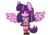 Size: 1024x720 | Tagged: dead source, safe, artist:chibi-love69, twilight sparkle, equestria girls, g4, chibi, cute, female, happy, one eye closed, ponied up, smiling, solo, spread wings, twiabetes, twilight sparkle (alicorn), wink