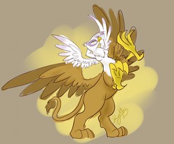 Size: 1280x1058 | Tagged: safe, artist:dawnallies, gilda, griffon, griffon centaur, anthro, taur, g4, female, solo