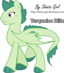 Size: 839x952 | Tagged: safe, artist:shinta-girl, oc, oc only, oc:turquoise blitz, dracony, hybrid, kilalaverse, crossbreed, interspecies offspring, male, next generation, offspring, parent:rarity, parent:spike, parents:sparity, simple background, solo, transparent background