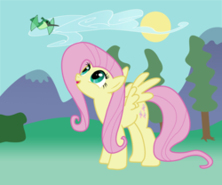 Size: 1200x1000 | Tagged: safe, artist:princeterra, fluttershy, bird, hummingbird, pegasus, pony, g4, colibri, female, solo