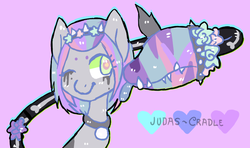 Size: 858x508 | Tagged: safe, artist:judas-cradle, oc, oc only, monster pony, original species, piranha plant pony, pastel, solo