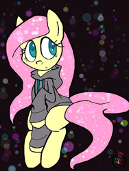 Size: 768x1024 | Tagged: safe, artist:danielwinter100, fluttershy, g4, bottomless, clothes, female, hoodie, partial nudity, sitting, solo, sweatershy