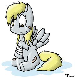 Size: 577x601 | Tagged: safe, artist:procaballus, derpy hooves, pegasus, pony, g4, female, injured, mare, solo