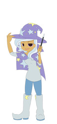 Size: 1400x3035 | Tagged: safe, artist:looji, trixie, human, g4, female, humanized, professor layton, solo, style emulation