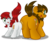 Size: 1024x835 | Tagged: safe, artist:aleximusprime, oc, oc only, oc:alex the chubby pony, oc:palette swap, pony, artist, butt, butt bump, butt focus, butt to butt, butt touch, chubby, cute, duo, flank, larger male, physique difference, plot, plot pair, ponysona, simple background, smaller female, transparent background, wink