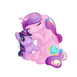Size: 3000x3000 | Tagged: safe, artist:zomgmad, princess cadance, twilight sparkle, g4, crying, foal, high res, younger