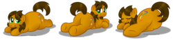 Size: 1600x372 | Tagged: safe, artist:aleximusprime, oc, oc only, oc:alex the chubby pony, aleximusbetes, butt, chubby, cute, flank, looking back, lying down, plot, plump, ponysona, prone, simple background, sleeping, solo, sploot, transparent background