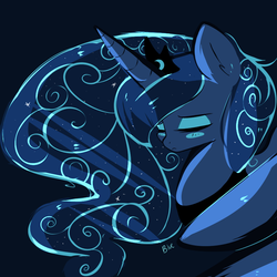 Size: 800x800 | Tagged: dead source, safe, artist:aquadiamonds, princess luna, g4, eyes closed, female, sad, simple background, solo