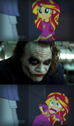 Size: 764x1312 | Tagged: safe, sunset shimmer, equestria girls, g4, my little pony equestria girls: rainbow rocks, batman, exploitable meme, meme, sunset screamer, the dark knight, the joker