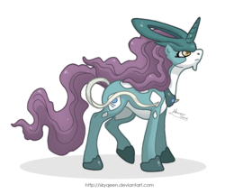 Size: 1845x1584 | Tagged: safe, artist:almairis, suicune, genderless, pokémon, ponified, ponymon, simple background, solo, transparent background