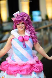 Size: 801x1200 | Tagged: safe, artist:dust-bunny, artist:flying-fox, pinkie pie, human, g4, clothes, cosplay, dress, gala dress, irl, irl human, otakon, otakon 2013, photo