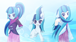 Size: 3840x2160 | Tagged: safe, artist:an-m, sonata dusk, human, pony, equestria girls, g4, my little pony equestria girls: rainbow rocks, arm behind back, colored pupils, ear fluff, eared humanization, equestria girls ponified, female, high res, humanized, looking at you, mare, ponied up, ponified, smiling, unshorn fetlocks