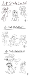 Size: 799x2090 | Tagged: safe, artist:tsitra360, applejack, fluttershy, pinkie pie, rainbow dash, rarity, oc, g4, art study, style emulation