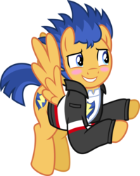 Size: 1600x2008 | Tagged: safe, artist:chainchomp2, flash sentry, pegasus, pony, equestria girls, g4, my little pony equestria girls: rainbow rocks, adorkable, blushing, clothes, cute, diasentres, dork, equestria girls outfit, equestria girls ponified, flying, jacket, lidded eyes, male, pointing, ponified, simple background, solo, stallion, transparent background, vector