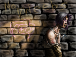 Size: 1600x1200 | Tagged: safe, artist:amskeey, gilda, human, g4, cigarette, female, humanized, smoking, solo