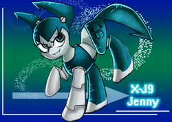Size: 1024x731 | Tagged: artist needed, safe, robot, crossover, jenny wakeman, my life as a teenage robot, ponified