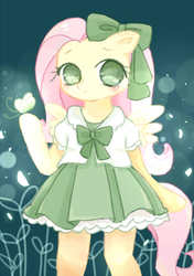Size: 1058x1500 | Tagged: safe, artist:kaiemiko, fluttershy, semi-anthro, g4, clothes, female, pixiv, solo